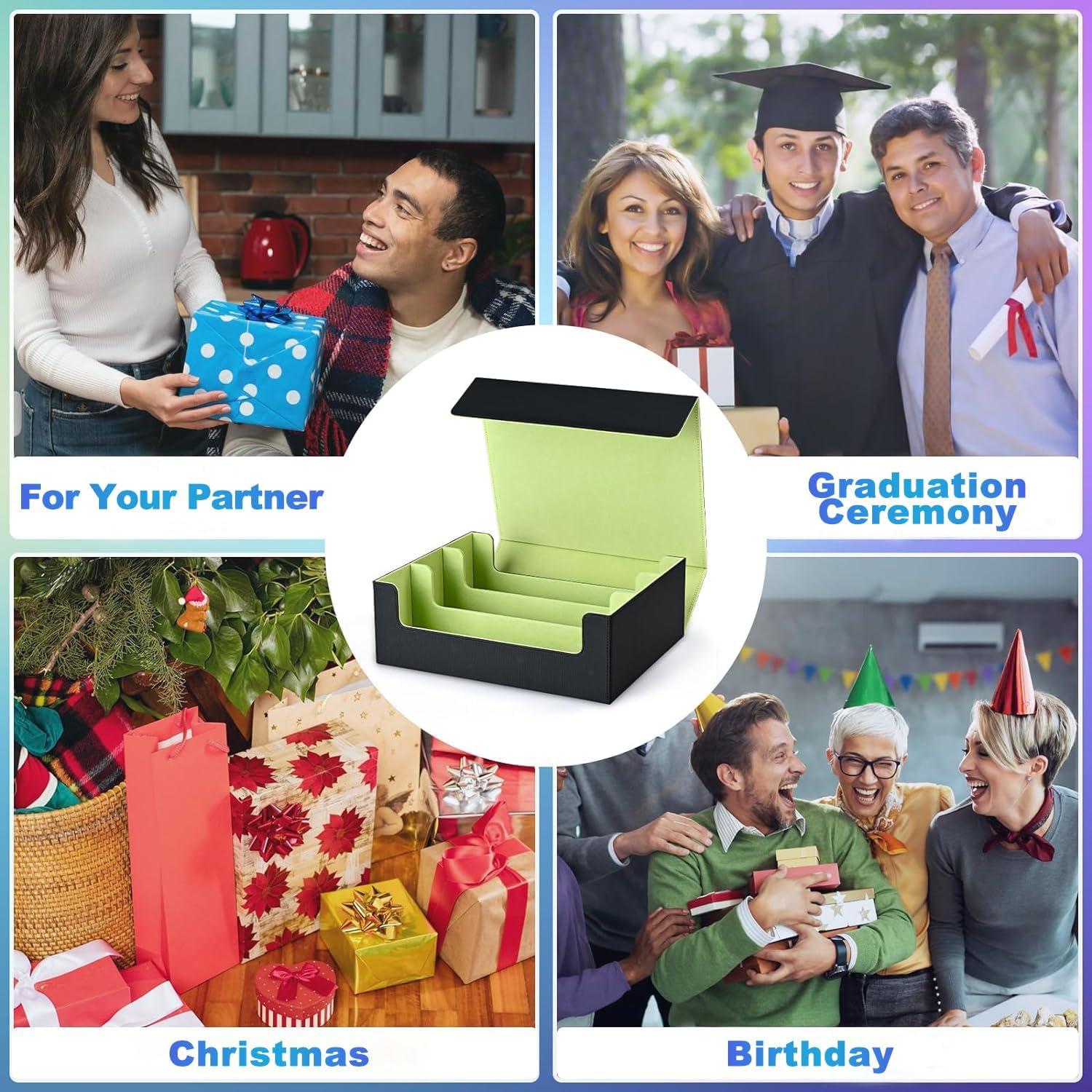 Caja de Almacenamiento de Cartas UAONO 1800+ Magnética Negra/Verde