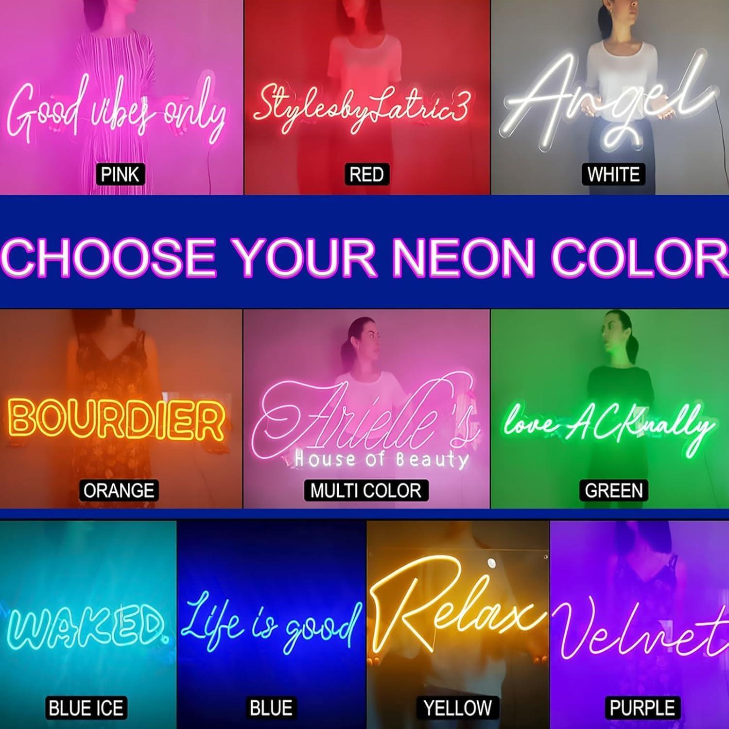 Cartel de Neón LED Personalizado MEFFIAO 38.1x12.7cm