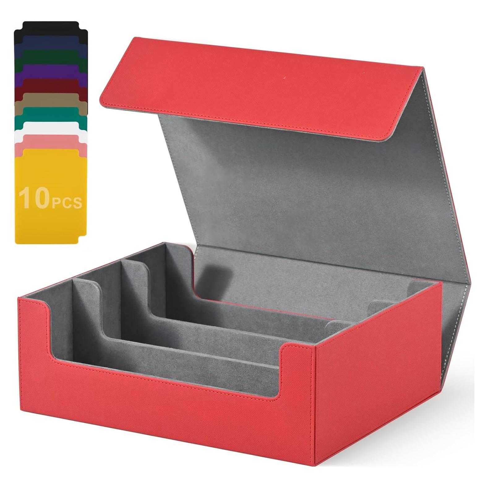Caja de Almacenamiento de Cartas UAONO 1800+ Rojo y Gris