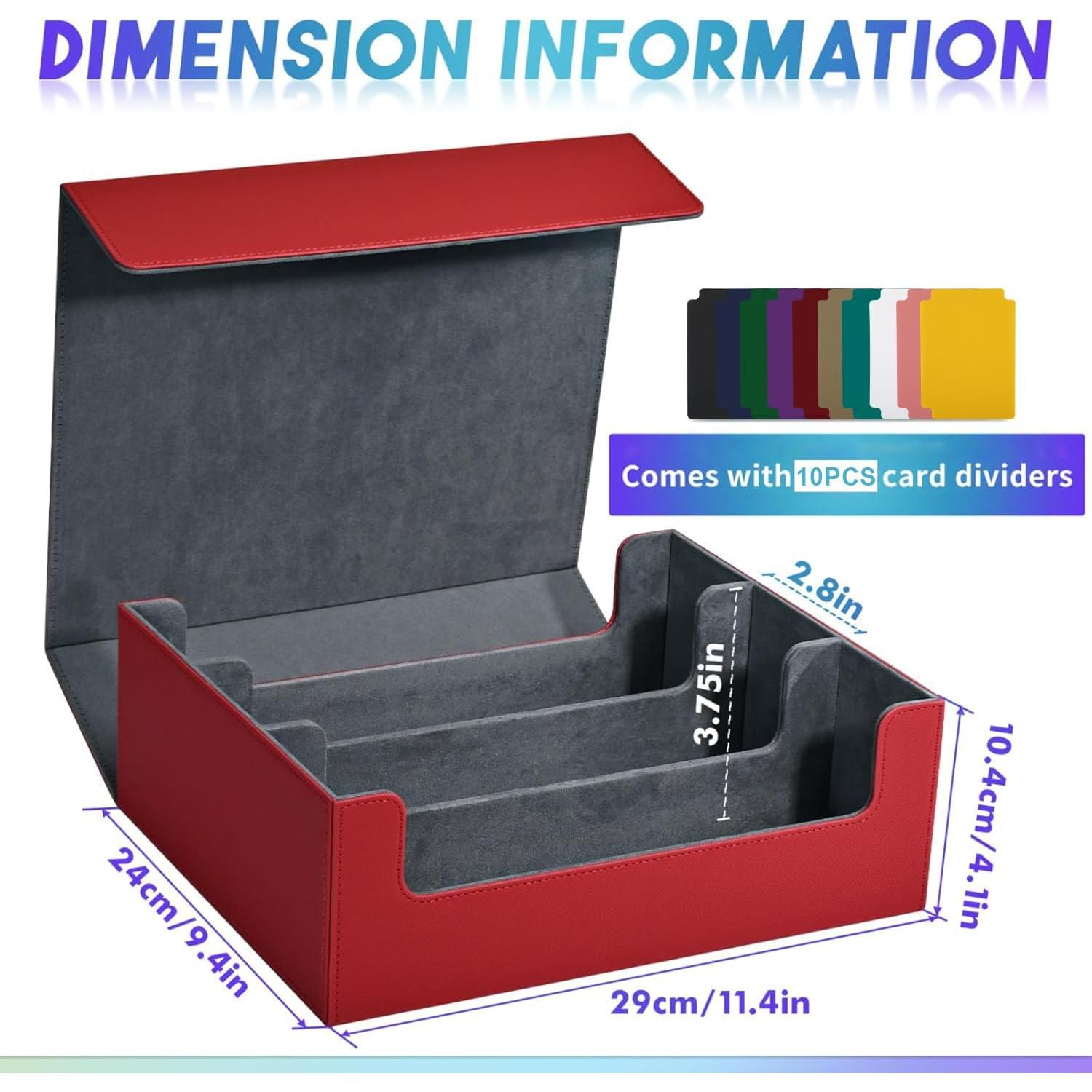 Caja de Almacenamiento de Cartas UAONO 1800+ Rojo y Gris
