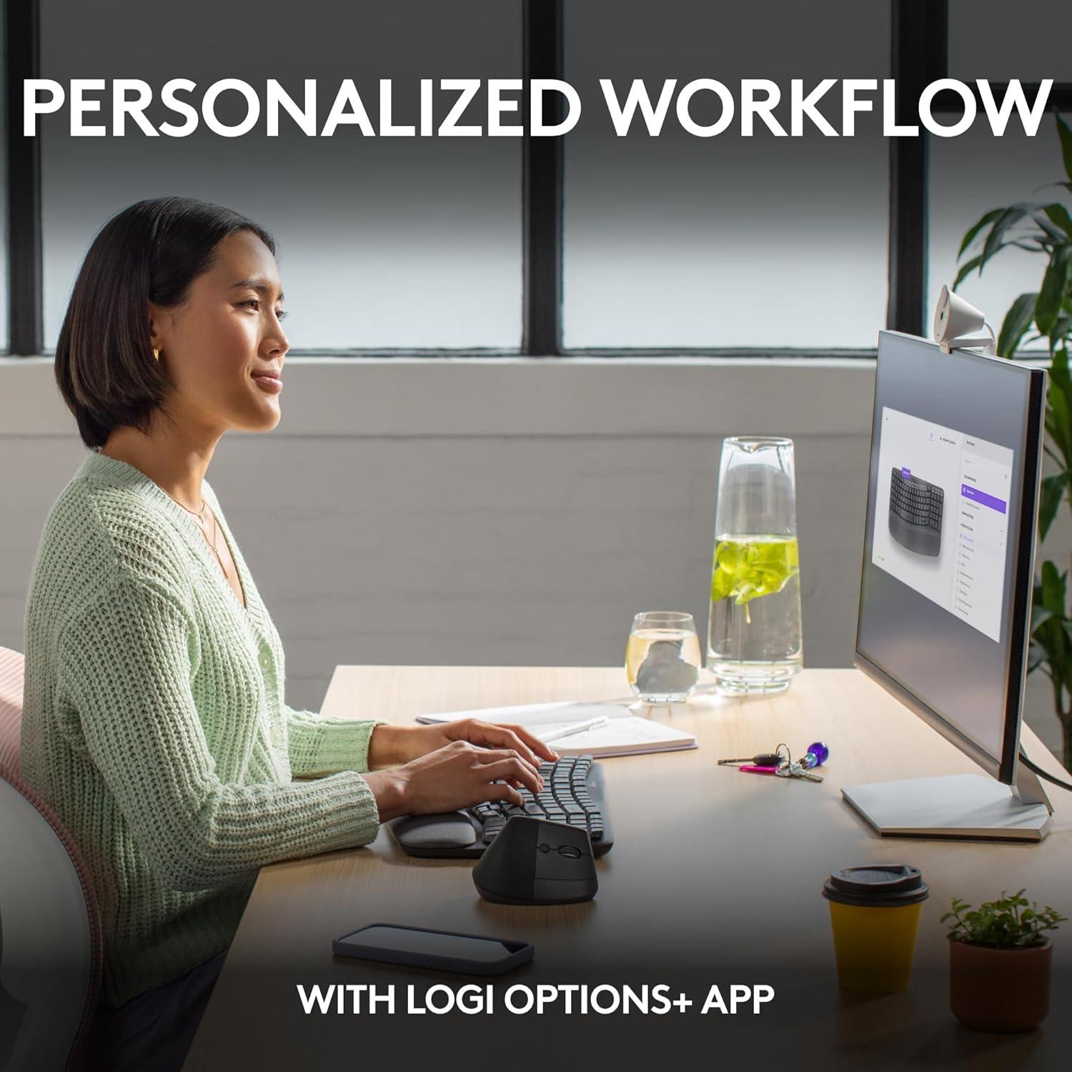 Teclado Ergonómico Inalámbrico Logitech Wave Keys - Grafito