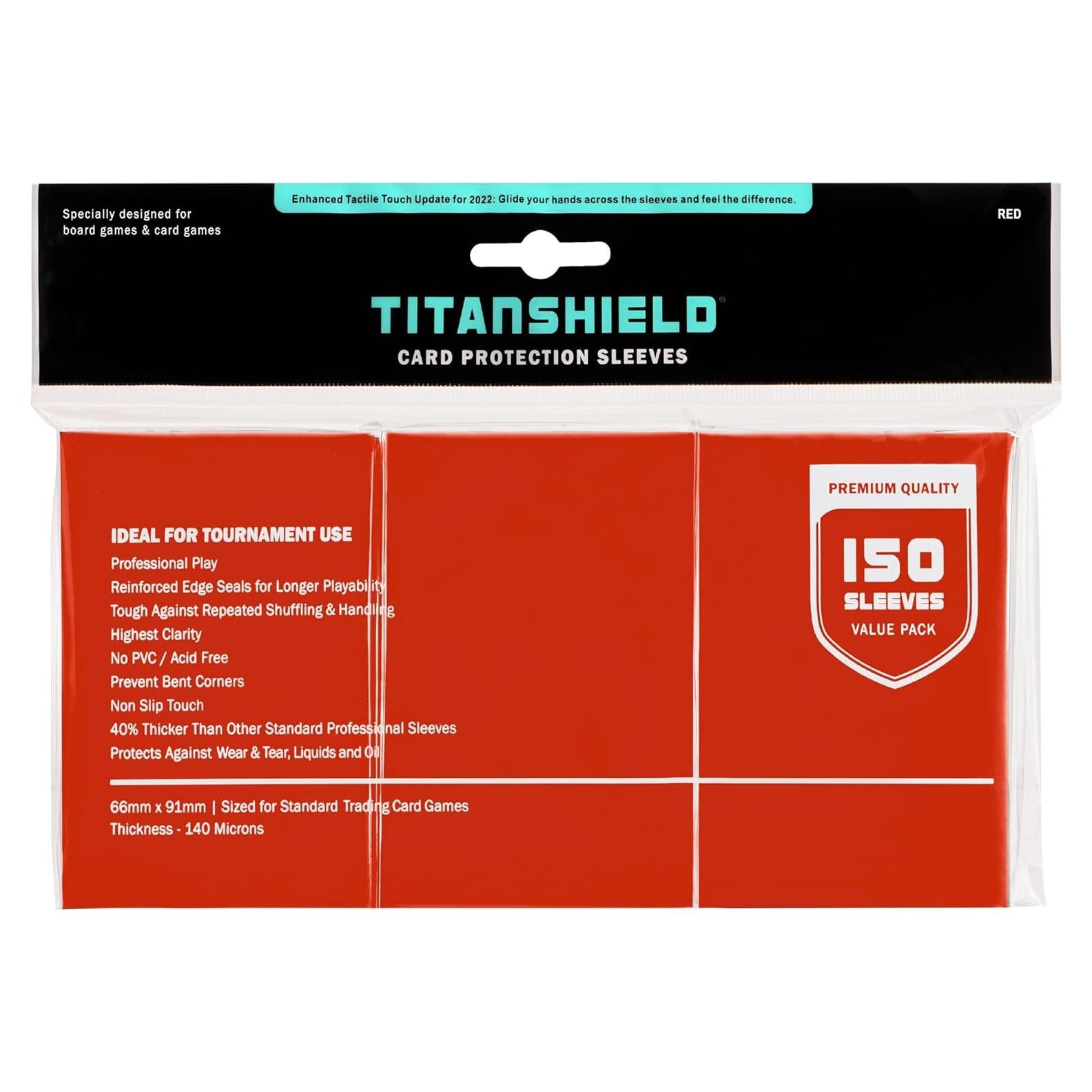 TitanShield Fundas Rojo 150 Unidades para Juegos de Mesa
