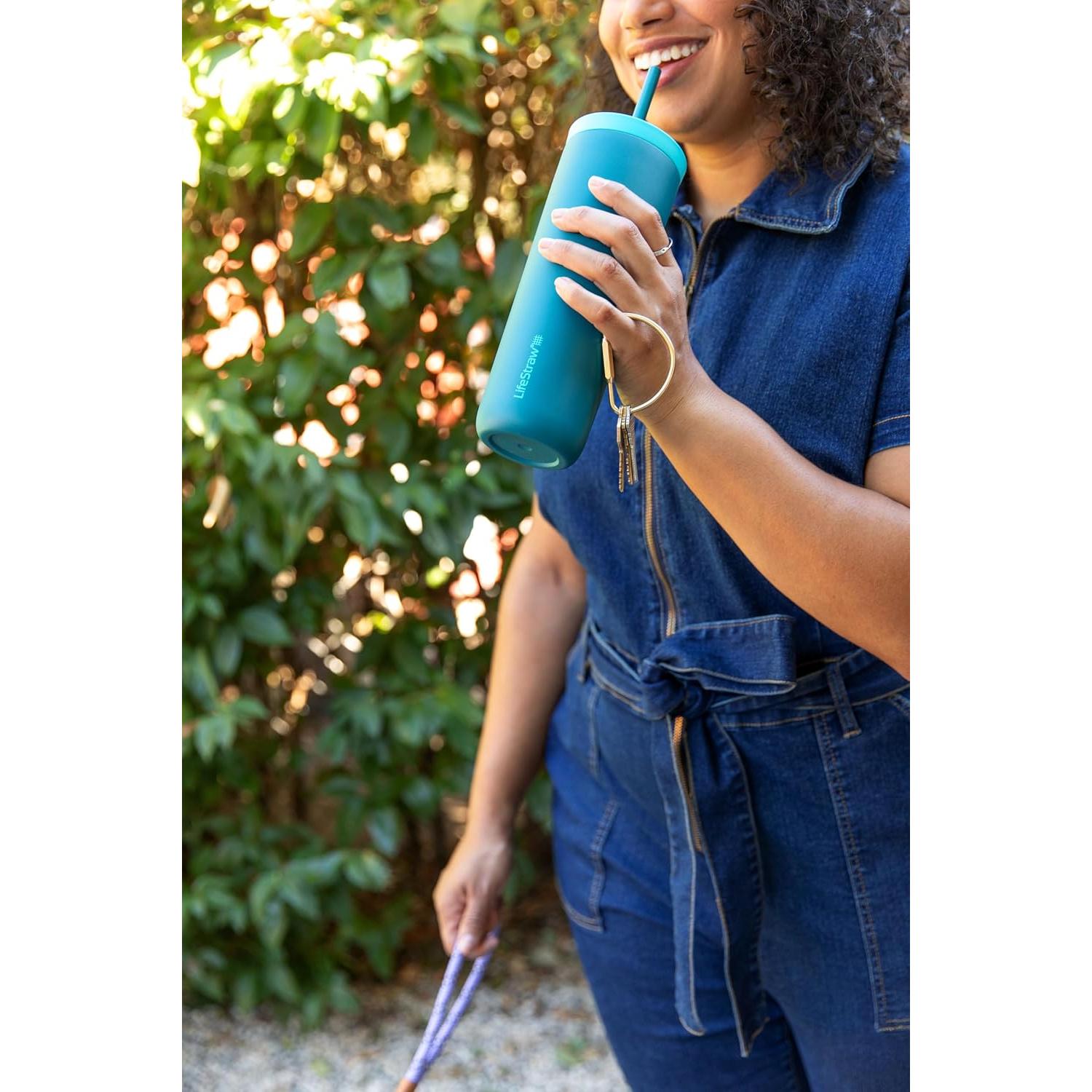 Taza LifeStraw Go 532 ml Acero Inoxidable Filtro Agua Mar Egeo