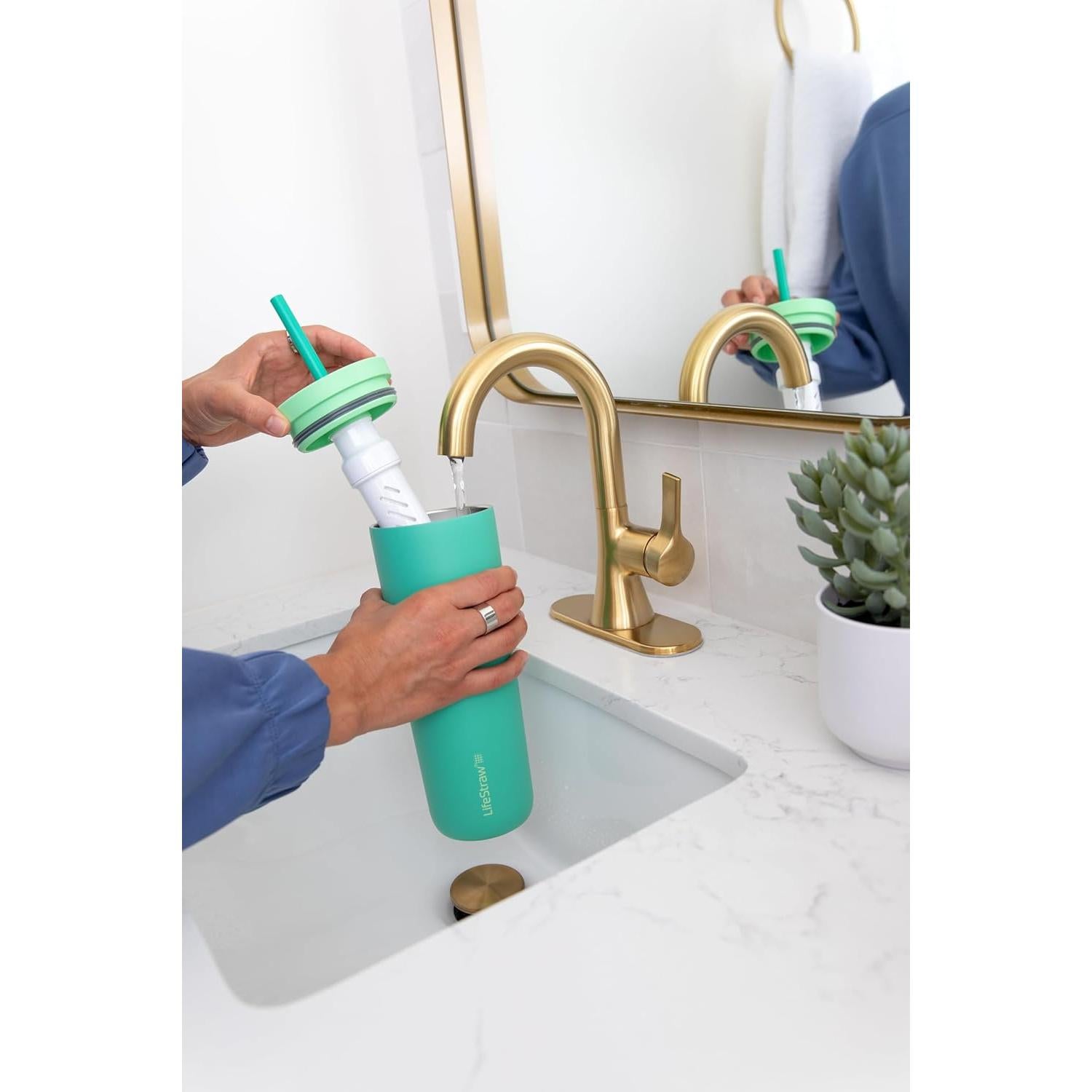 Taza LifeStraw Go 532 ml Acero Inoxidable Filtro Agua Mar Egeo