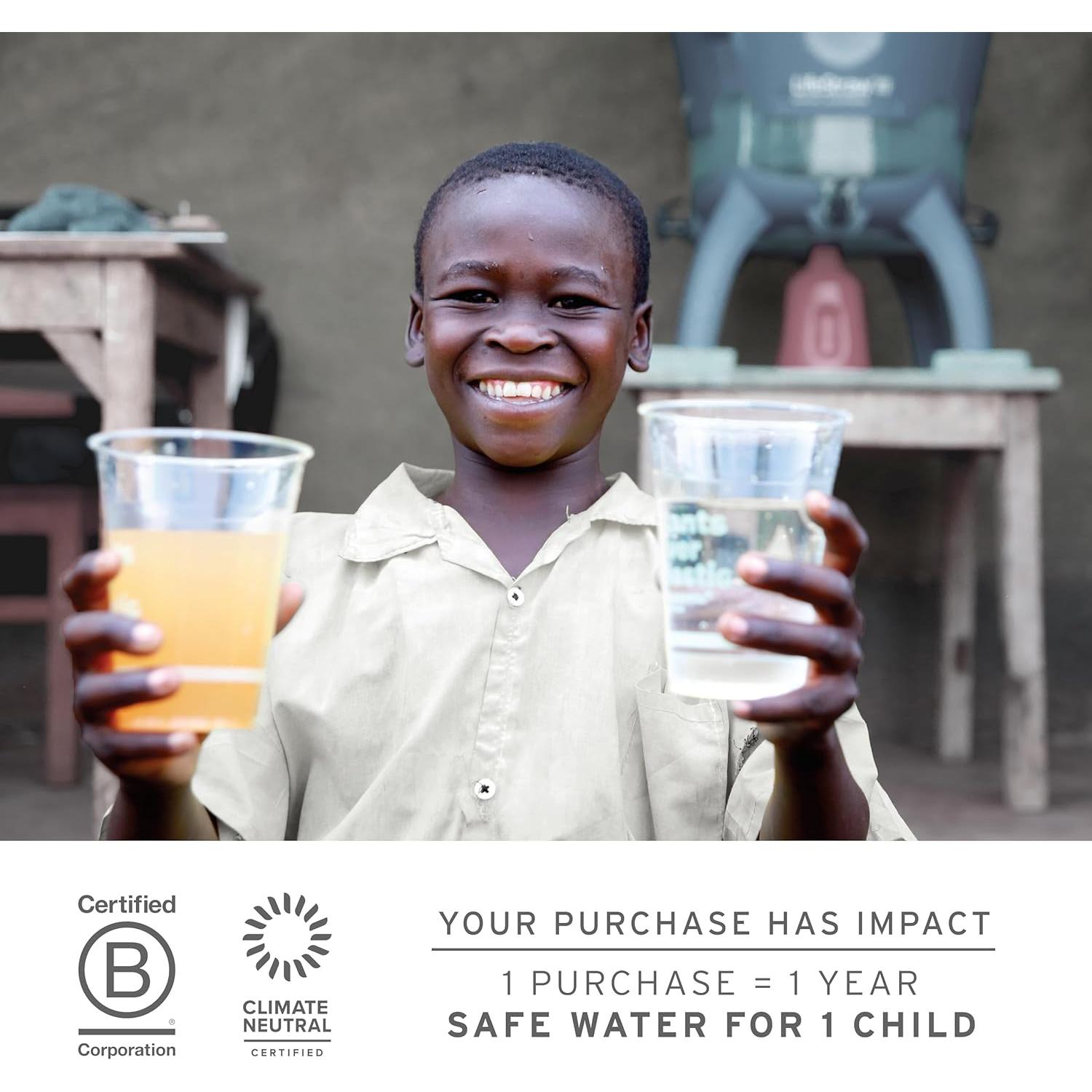 Taza LifeStraw Go 532 ml Acero Inoxidable Filtro Agua Mar Egeo