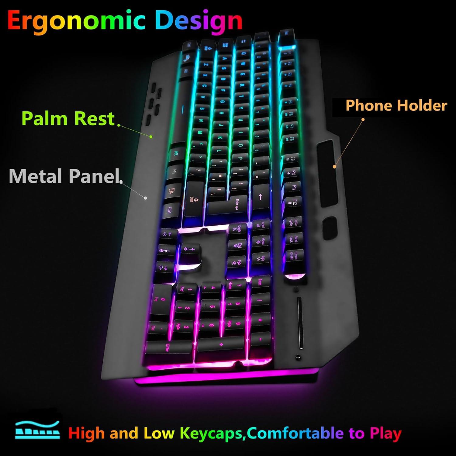 Teclado y Ratón Gaming Inalámbricos Cakce RGB Recargables
