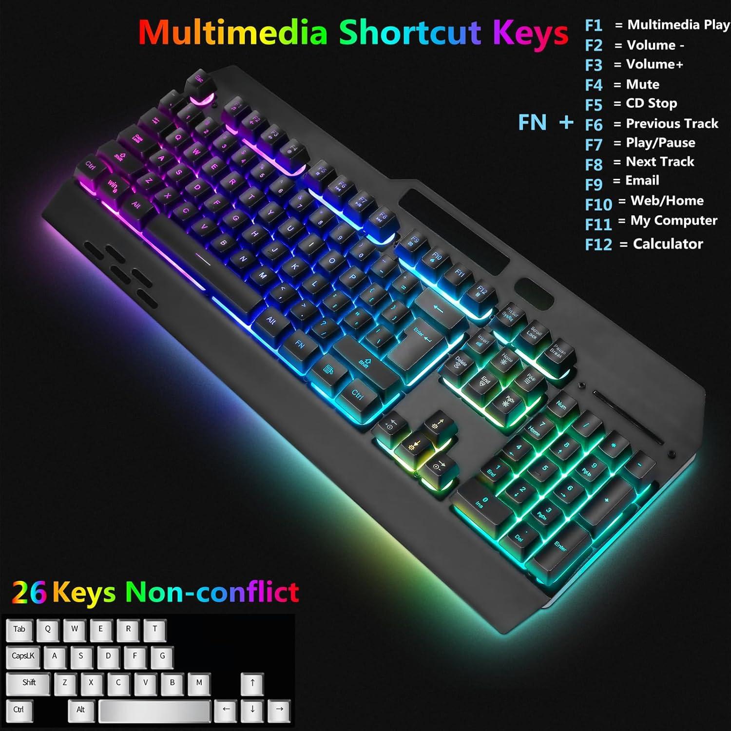 Teclado y Ratón Gaming Inalámbricos Cakce RGB Recargables