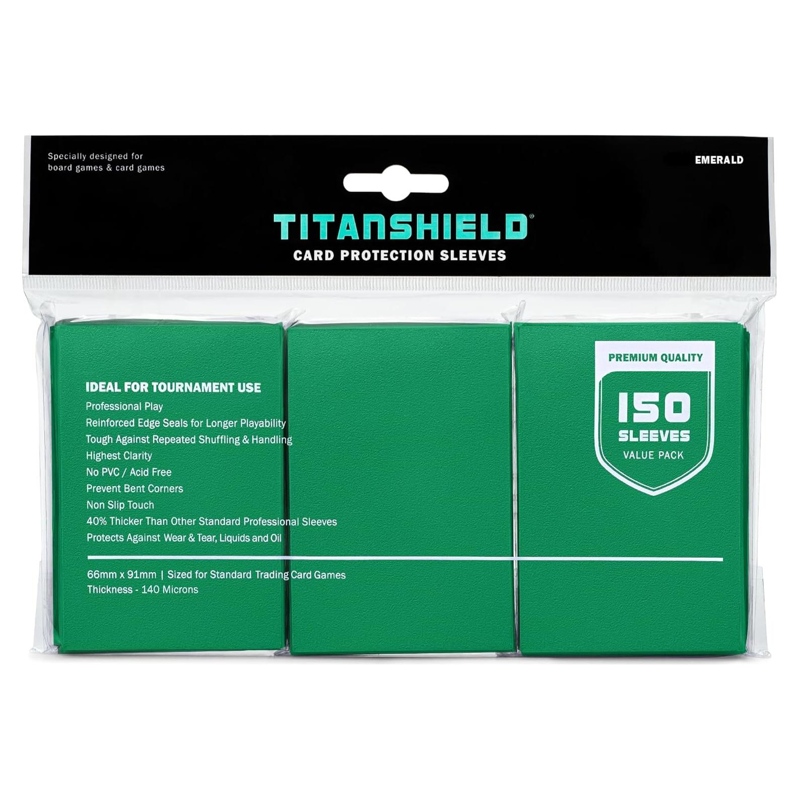 TitanShield Fundas Esmeralda 150 Estándar para Cartas