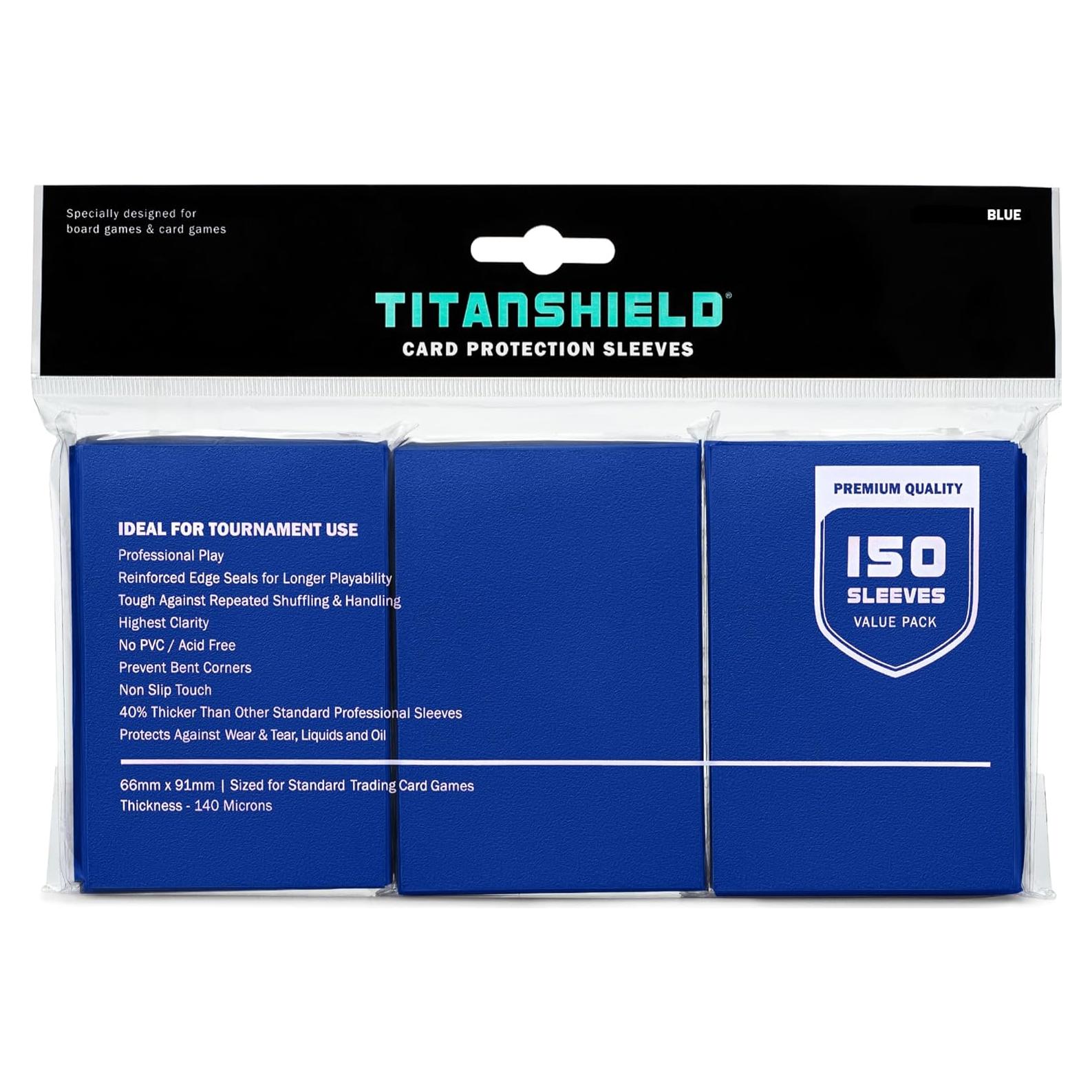 Fundas para Cartas TitanShield 150 Azul 66x91mm
