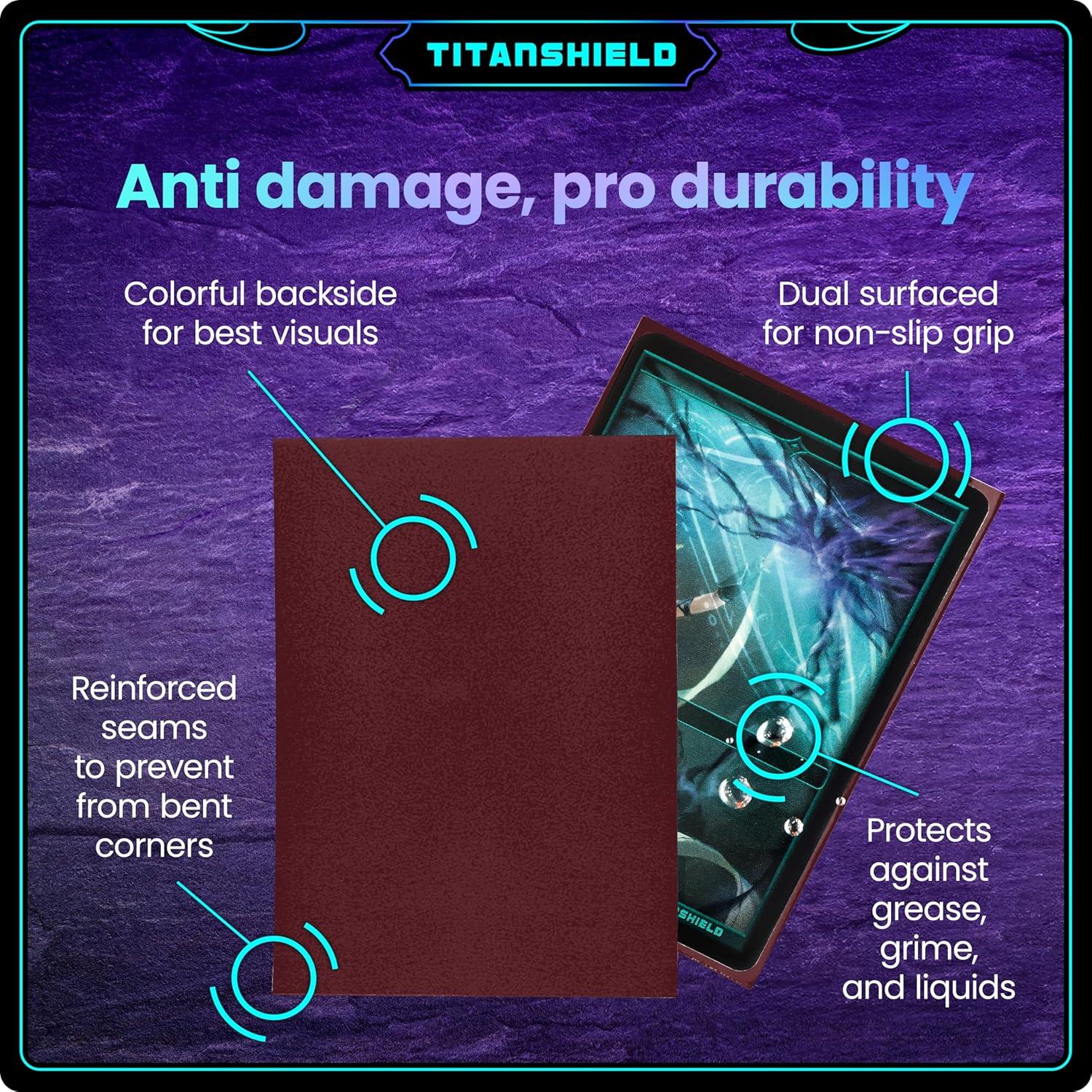 Fundas para cartas TitanShield 150 unidades Rojo Burdeos