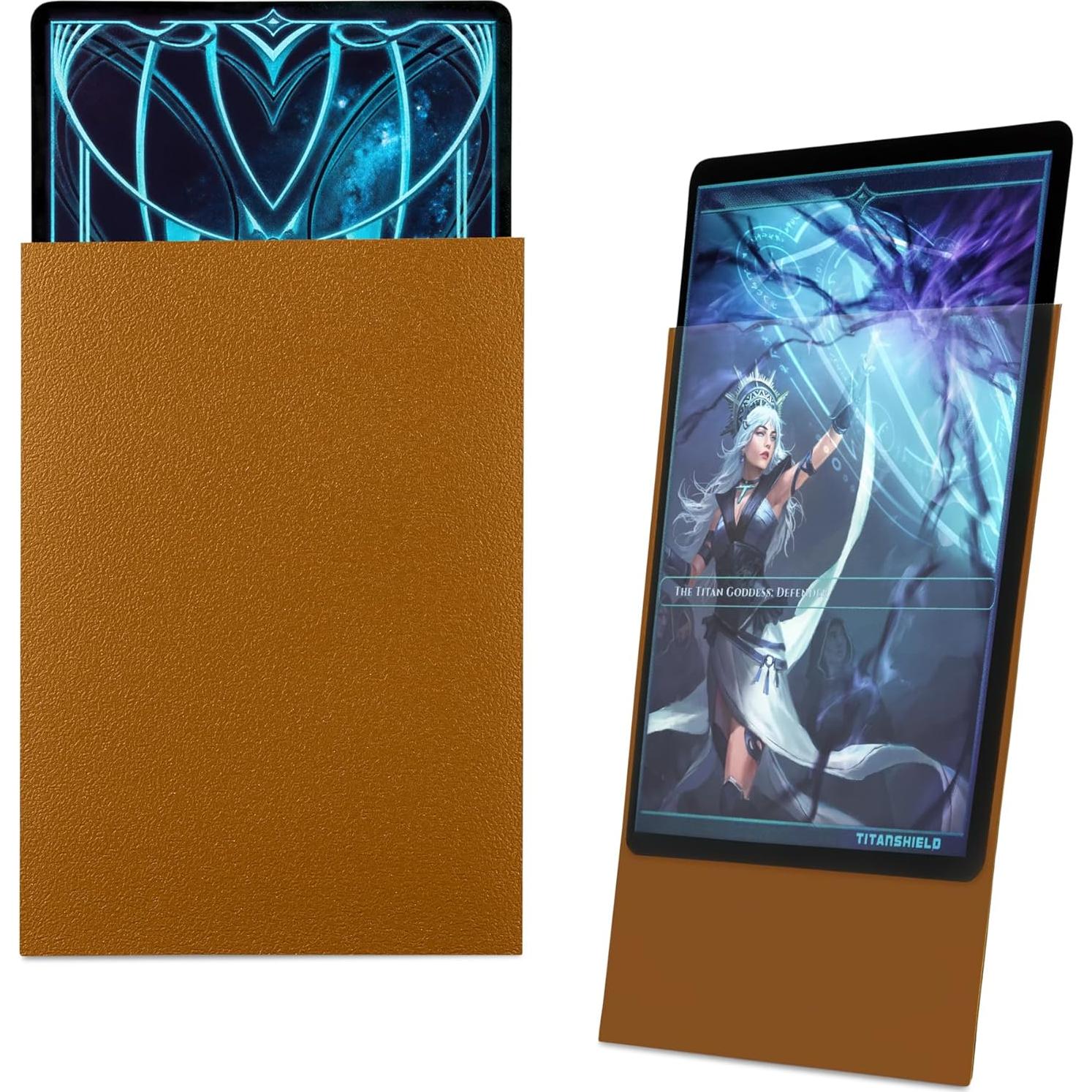 TitanShield Fundas Doradas 150 para Cartas 66x91mm