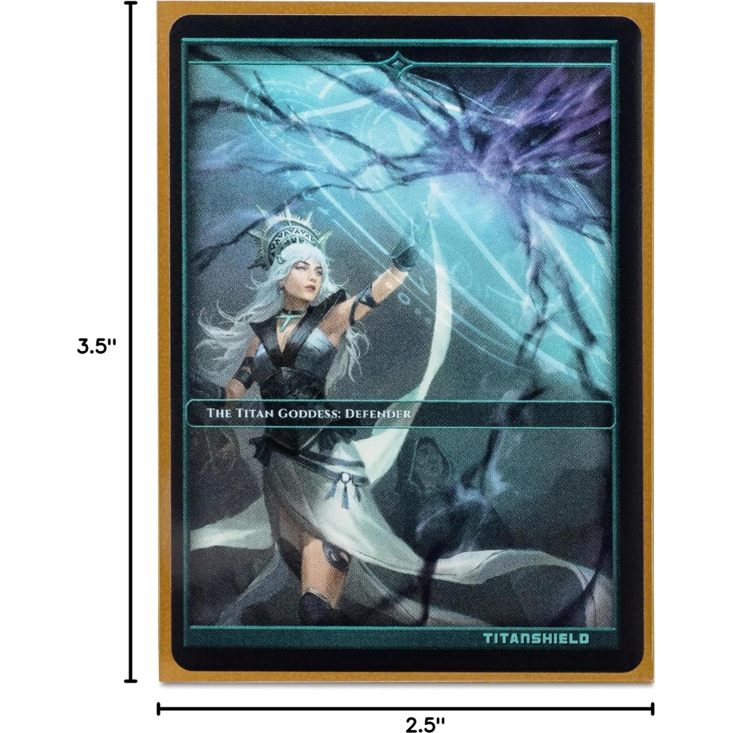 TitanShield Fundas Doradas 150 para Cartas 66x91mm