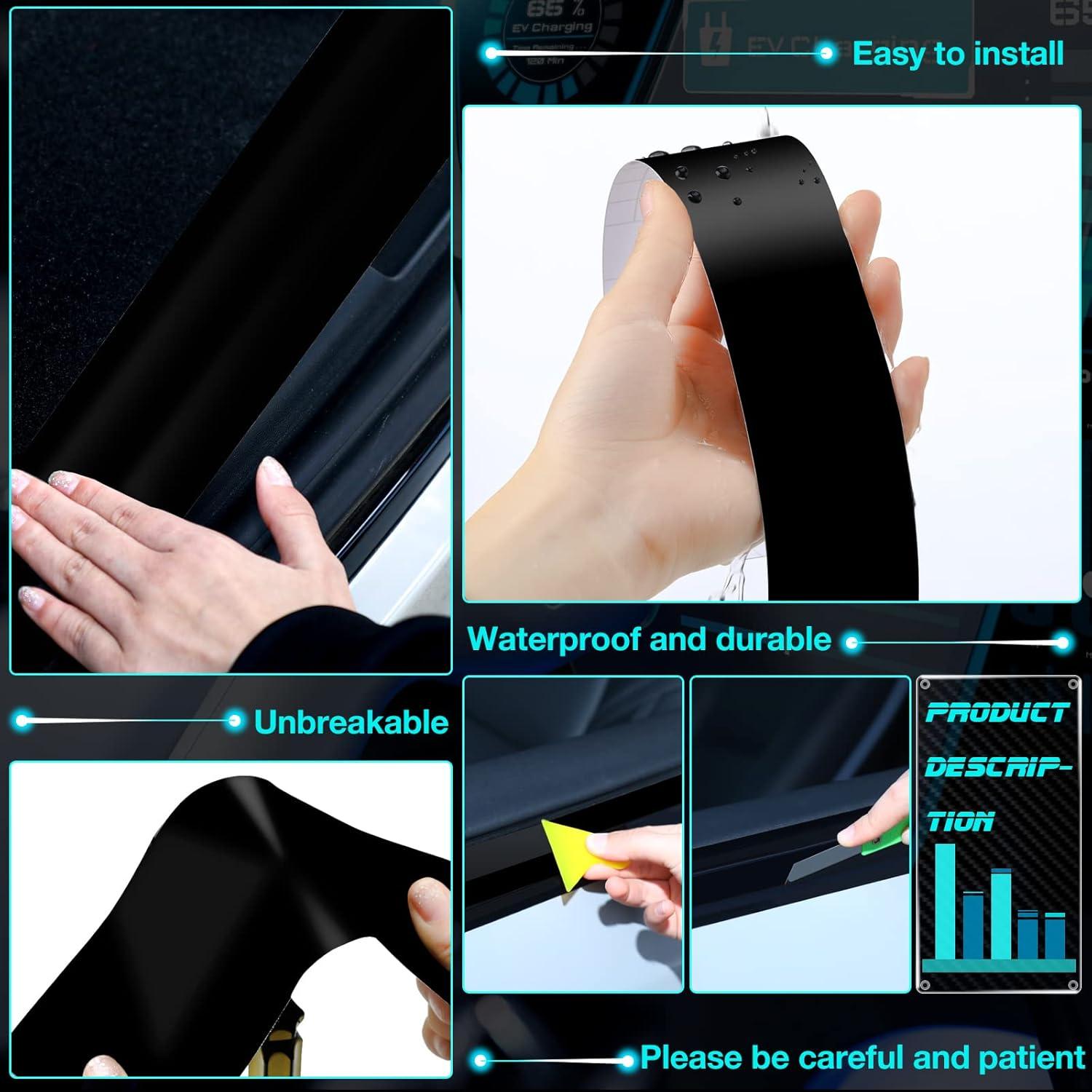 Vinilo Mate Negro Marsui 3 Rollos 20.4 m para Auto