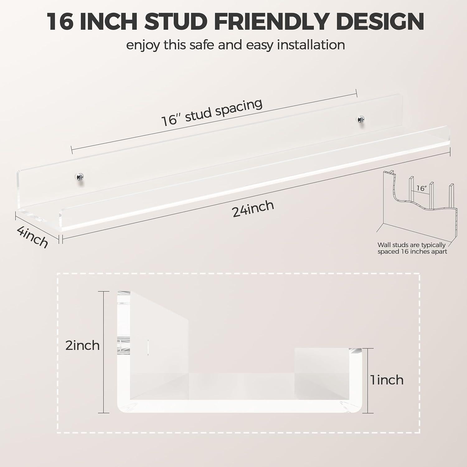 Estante Flotante Invisible HBlife 60 cm Acrílico Transparente