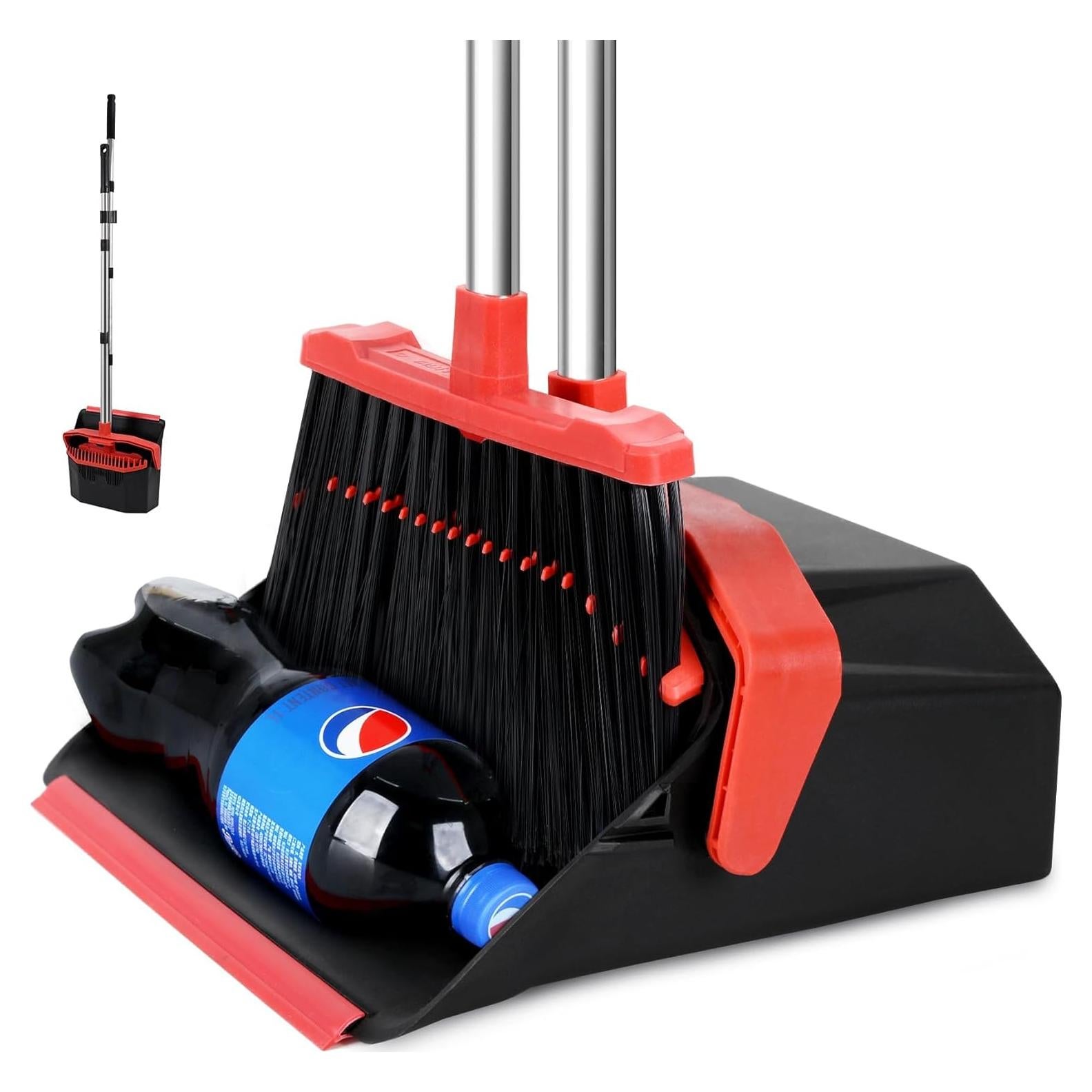 Juego de Escoba y Recogedor Tiumso 129.54 cm Negro y Rojo