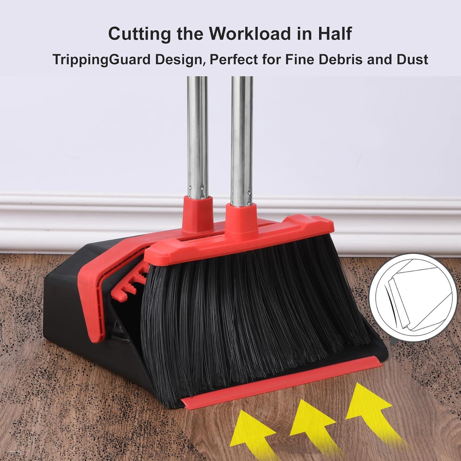 Juego de Escoba y Recogedor Tiumso 129.54 cm Negro y Rojo