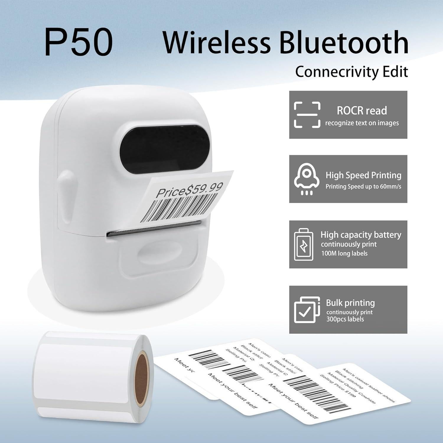 Impresora Térmica Bluetooth HYBSK P50 Portátil 5.1cm
