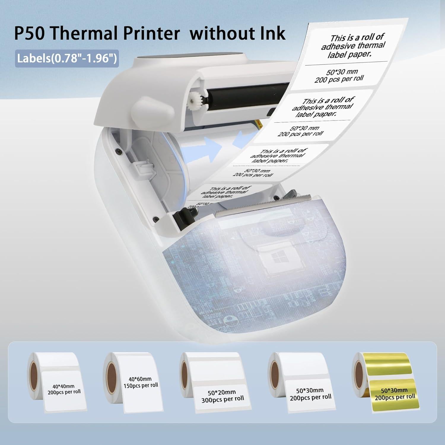 Impresora Térmica Bluetooth HYBSK P50 Portátil 5.1cm