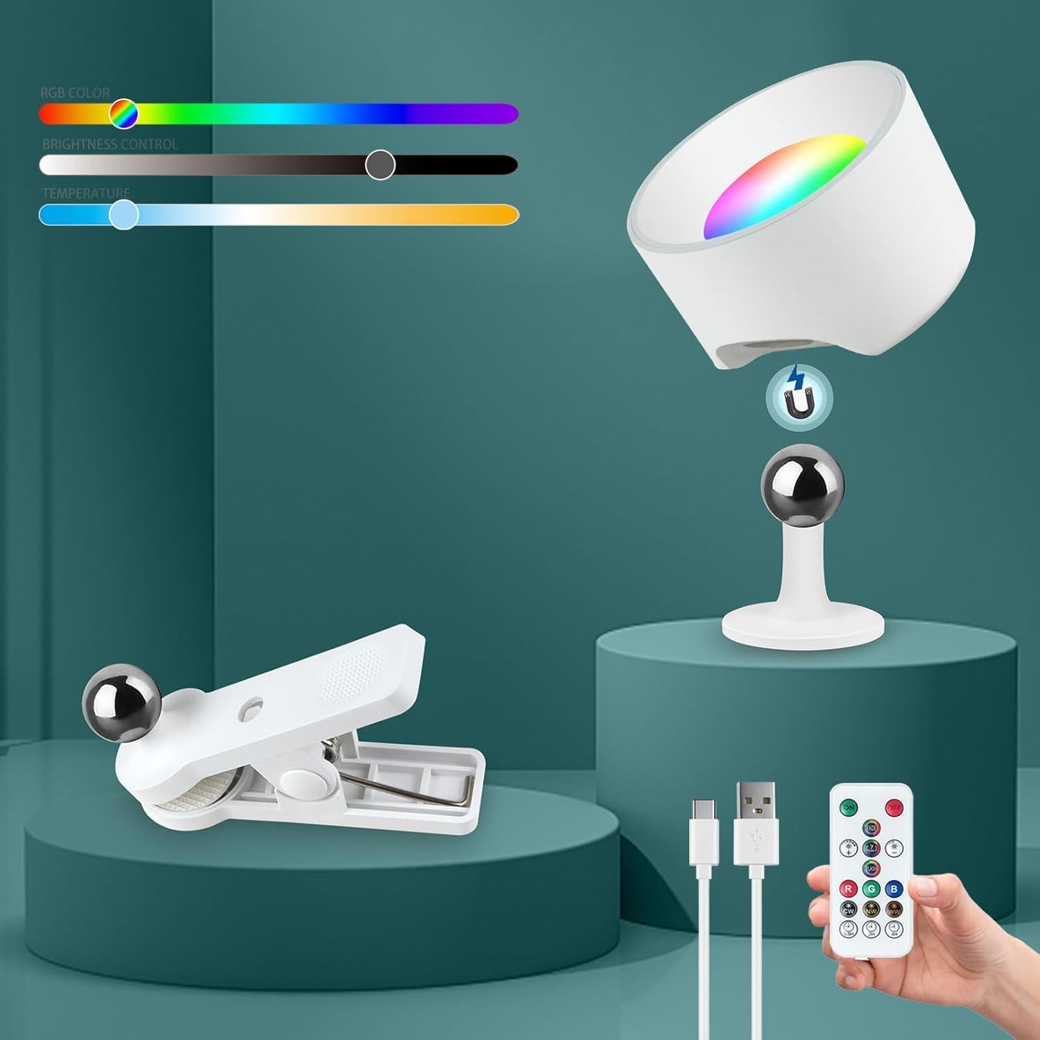 Lámpara de Pared LED Adetu, Recargable, 3 Temperaturas, Control Remoto