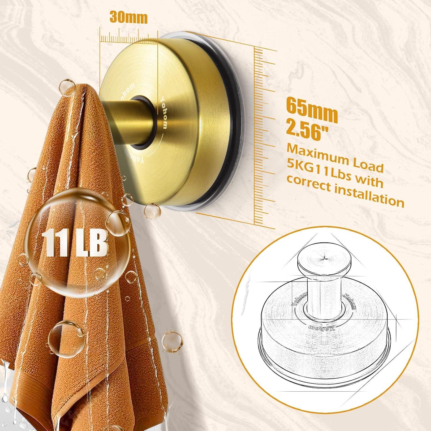 Ganchos de Ventosa YOHOM para Ducha y Baño - Acero Inoxidable