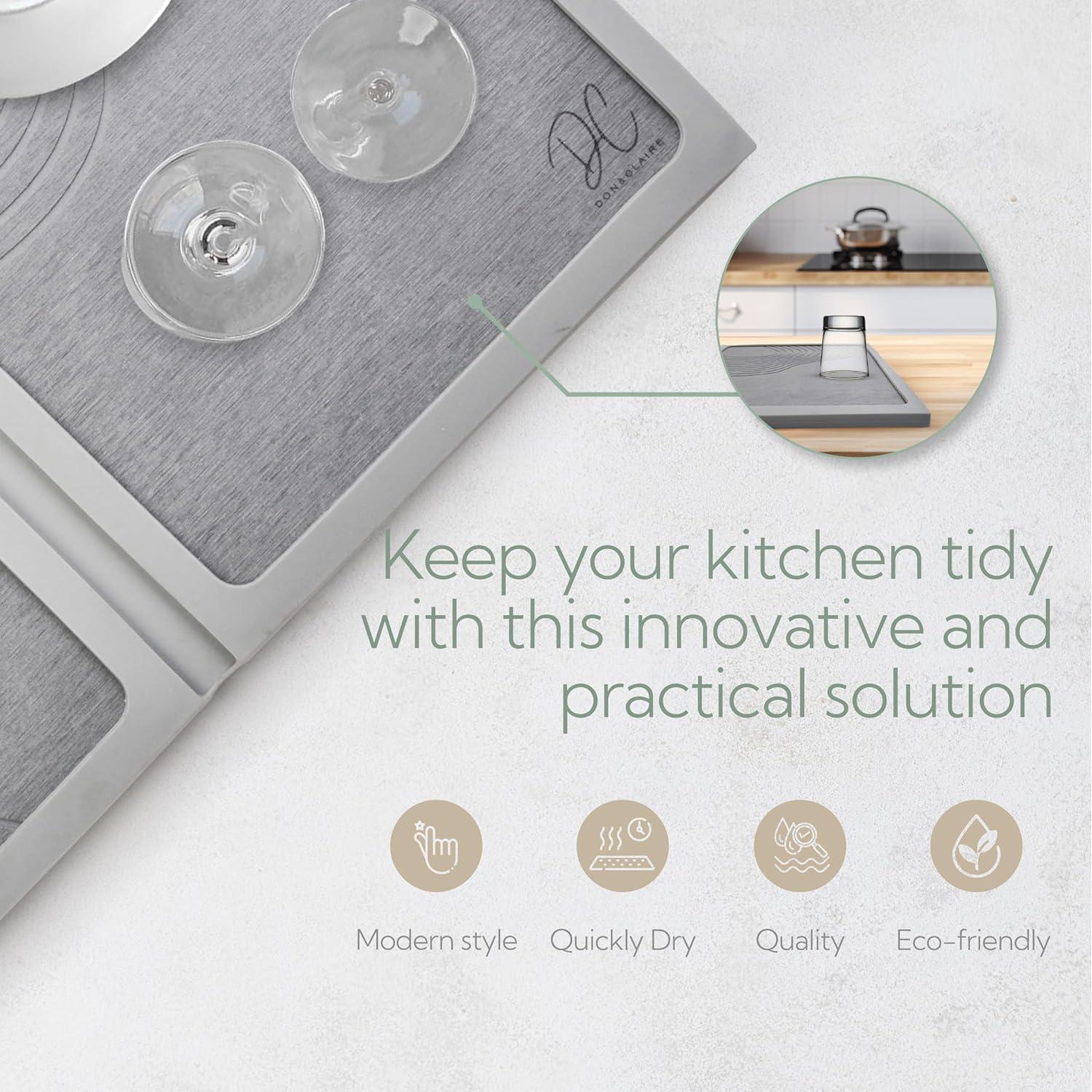 Alfombrilla de Secado de Piedra DON & CLAIRE 54.6x41.4cm Gris