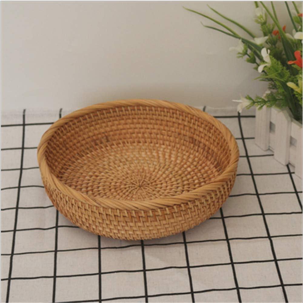 Cesta de Frutas Redonda Amololo de Ratan 19 cm Beige