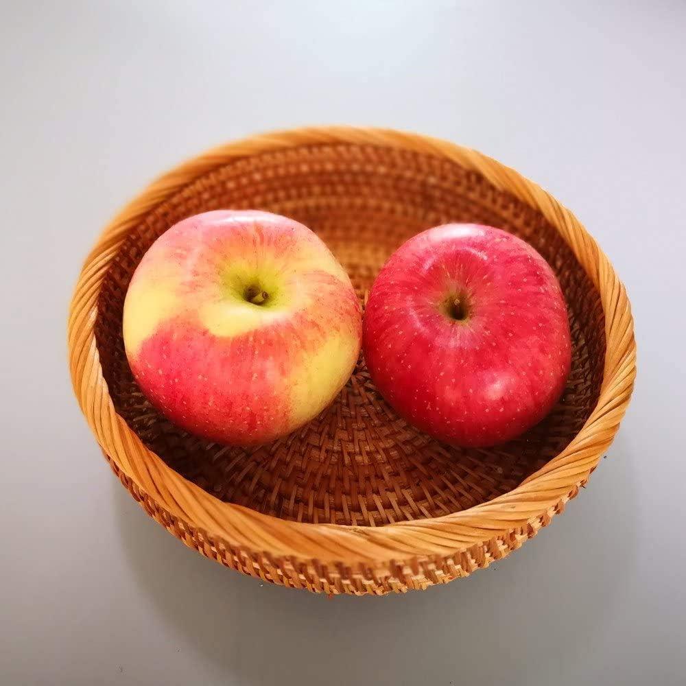 Cesta de Frutas Redonda Amololo de Ratan 19 cm Beige