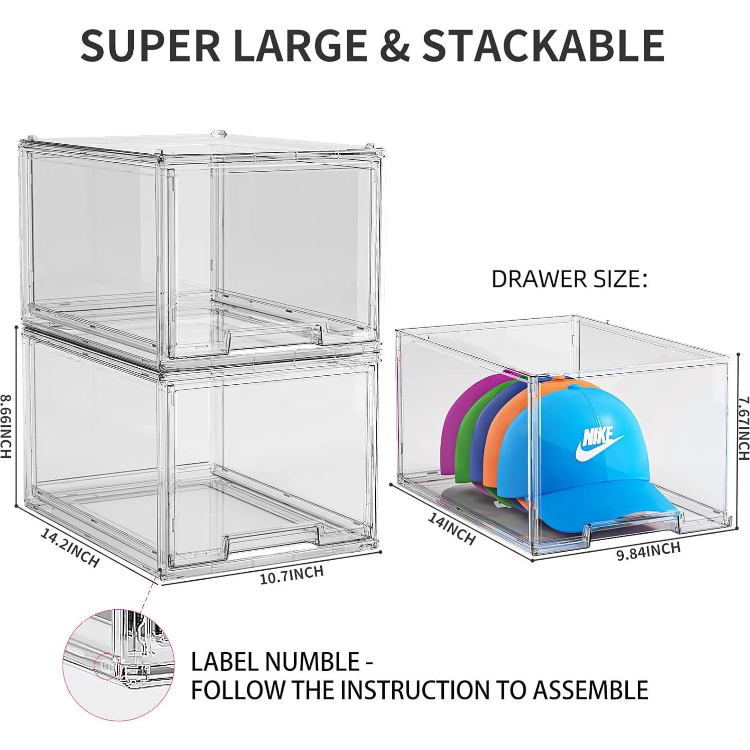 Caja Organizadora de Sombreros ZHAIXIAONIAN 2 Pack Transparente