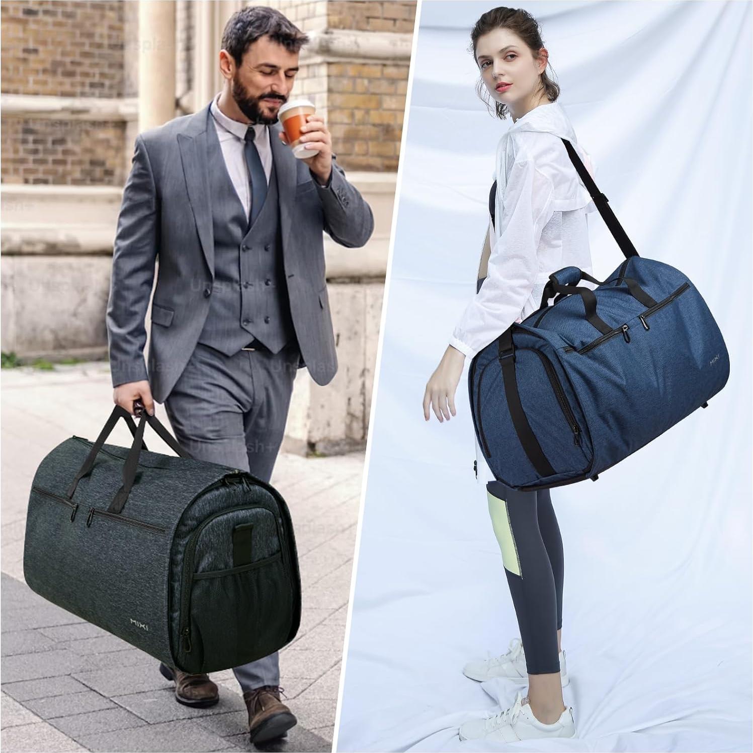 Bolsa de Ropa de Mano Mixi 56L Convertible 2 en 1 Negro