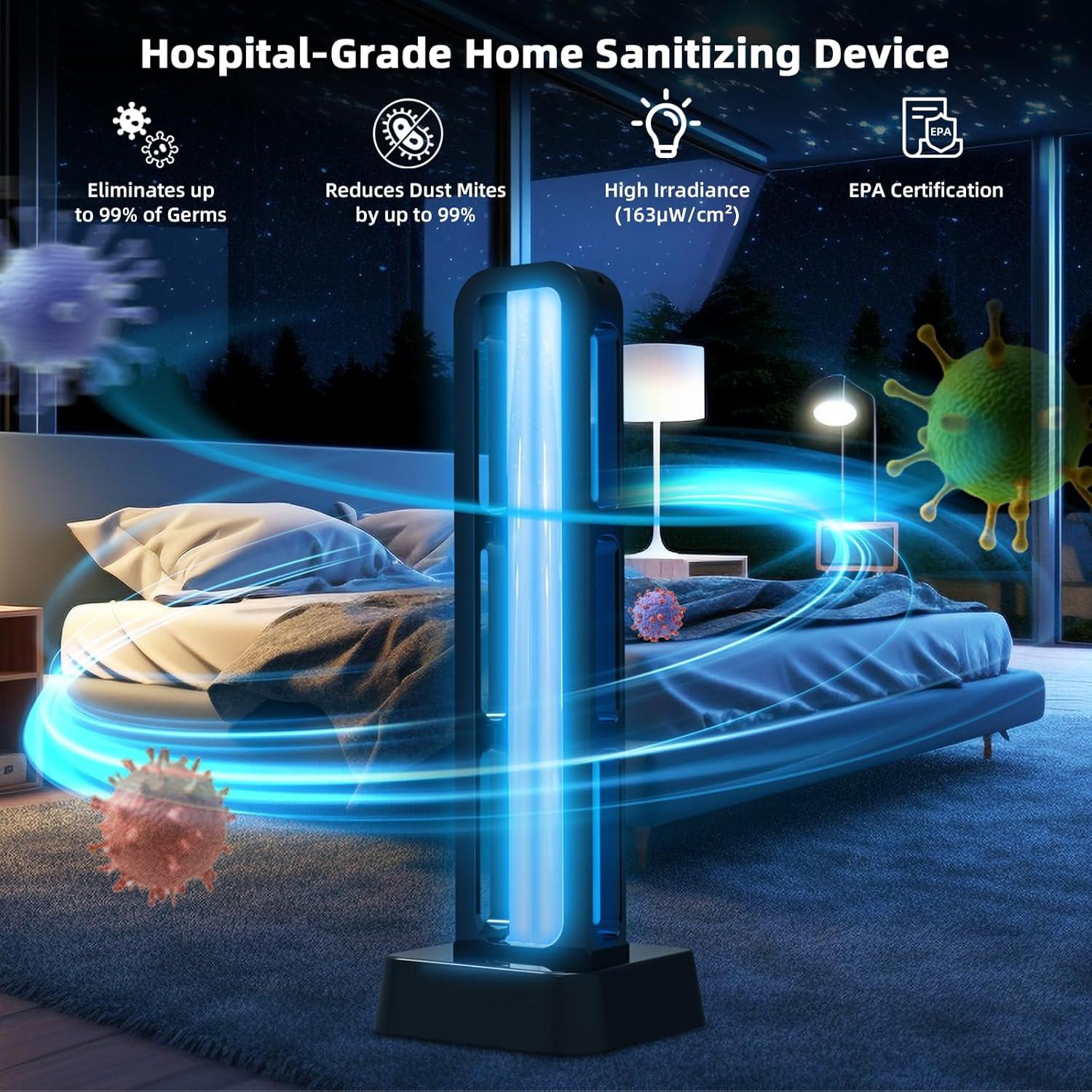 Luz UV Desinfectante Zyntieu 39W con Control Remoto - Sin Ozono