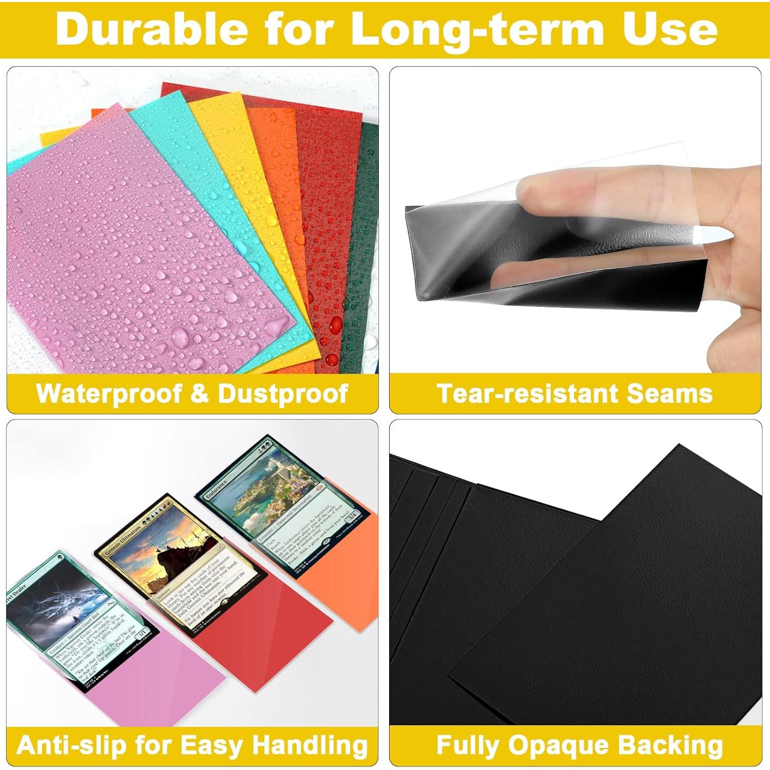 Mangas de cartas Fabmaker 200 pack amarillas resistentes