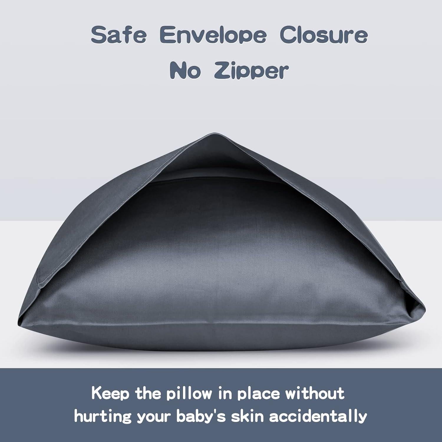 Funda de Almohada Orgánica LULUSILK 35.5x50.8cm Gris Oscuro