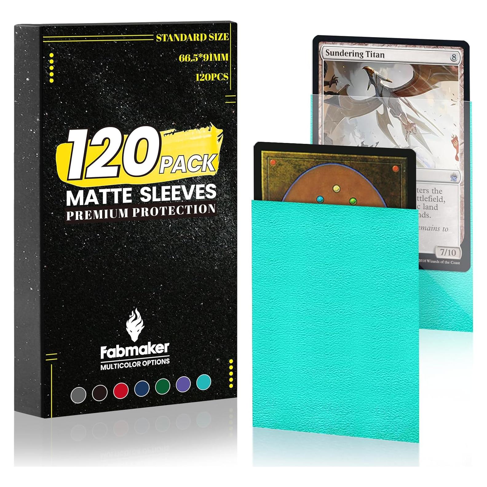 120 Fundas para Cartas Fabmaker 66x91mm Verde Menta