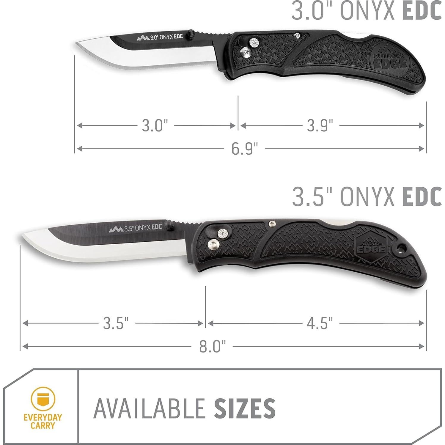 Cuchillo de bolsillo Outdoor Edge Onyx EDC 3" con hojas reemplazables