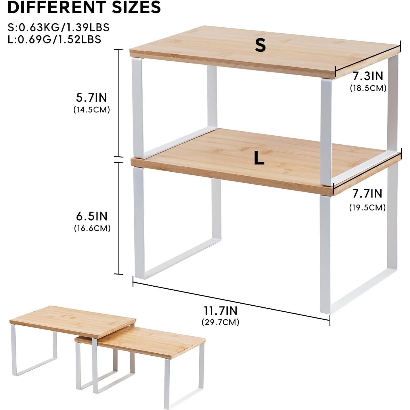 Estante Organizador de Gabinete HEY FOLY 29.7 cm Beige y Blanco