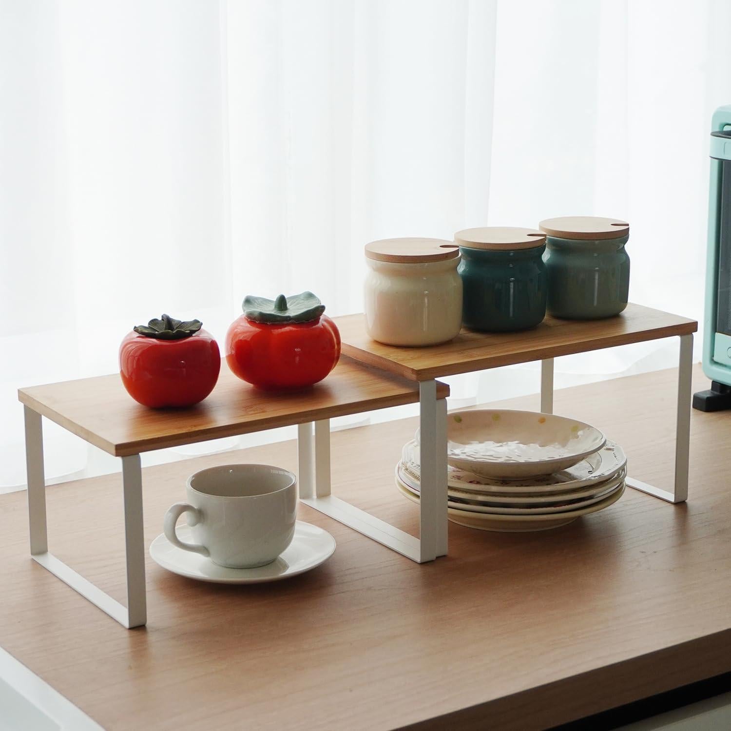 Estante Organizador de Gabinete HEY FOLY 29.7 cm Beige y Blanco