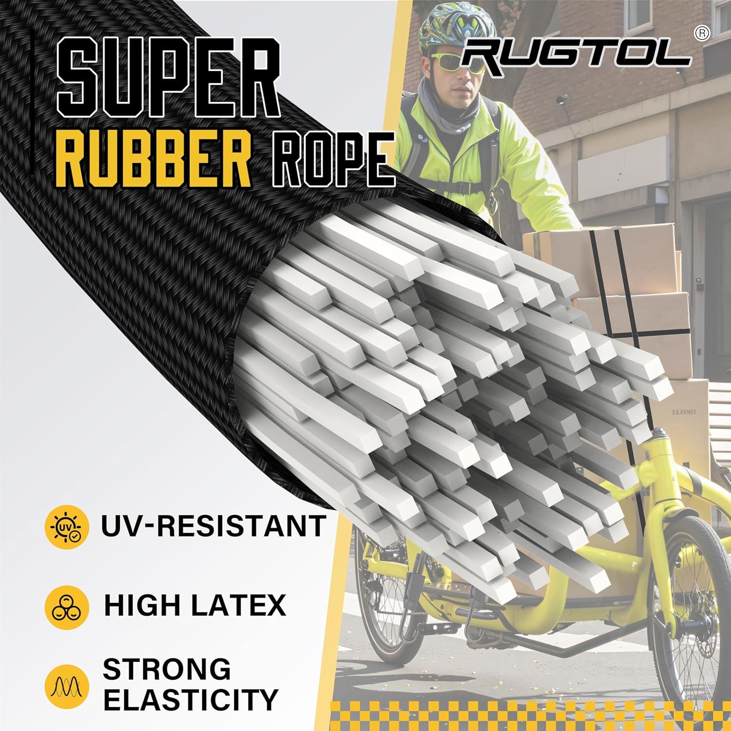 Cuerdas Bungee Ajustables Rugtol 121.92 cm 6 Pcs Negras