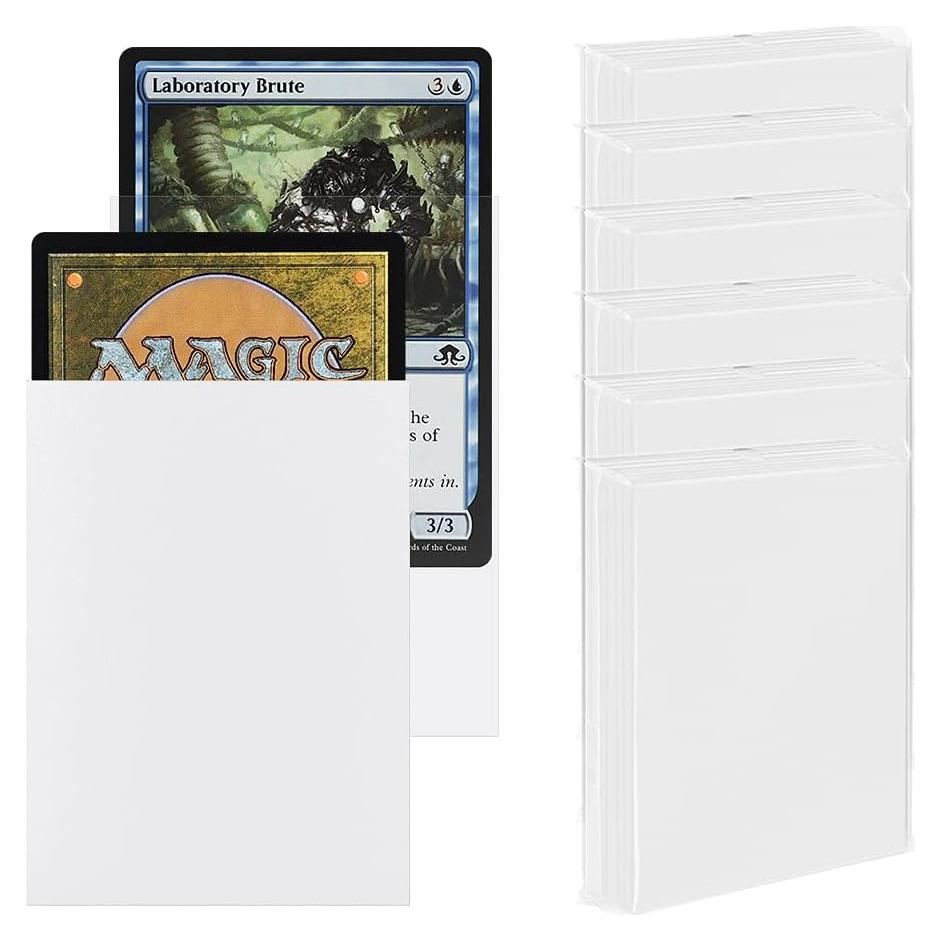 300 Fundas Mate Blancas para Cartas MTG Katomula 66x91mm