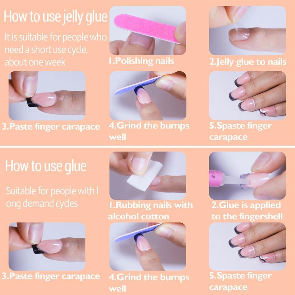 Uñas Postizas Almendra Yivaiks 24 Piezas Brillo Cromado