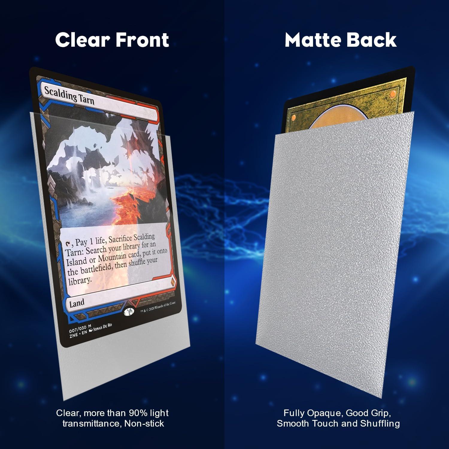 Mangas de cartas Katomula 300CT texturizadas mate plata