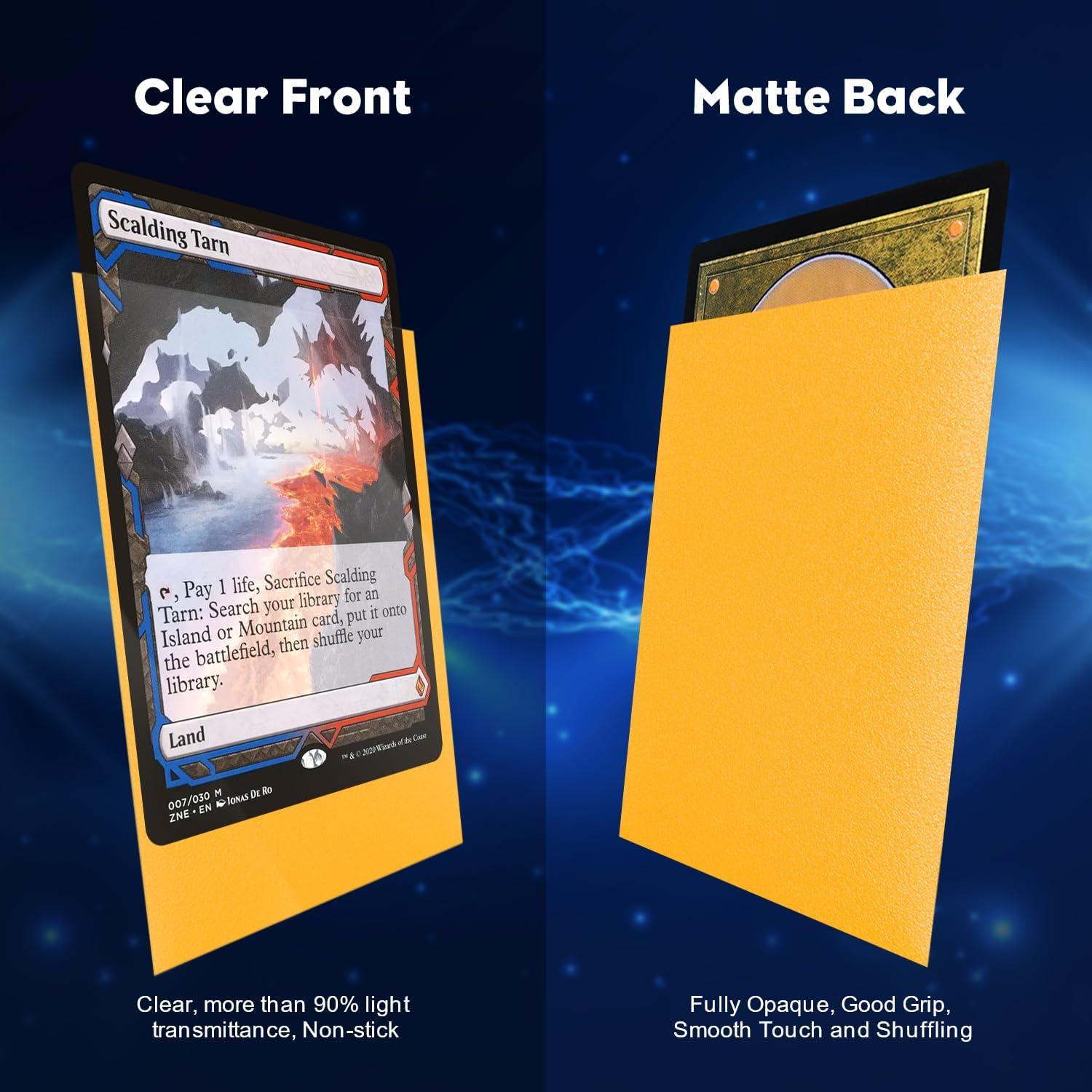 Mangas de cartas Katomula 300CT amarillas texturizadas