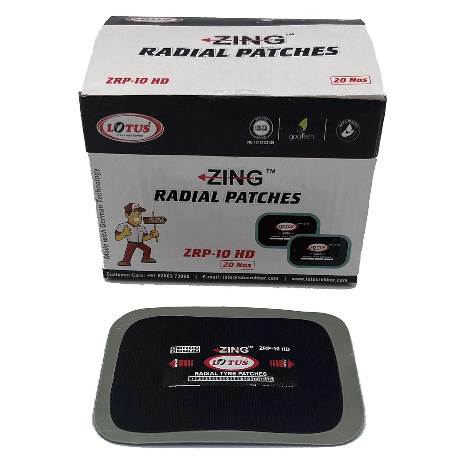 Parche de reparación de neumáticos radiales Lotus ZRP-10HD (20 unidades)