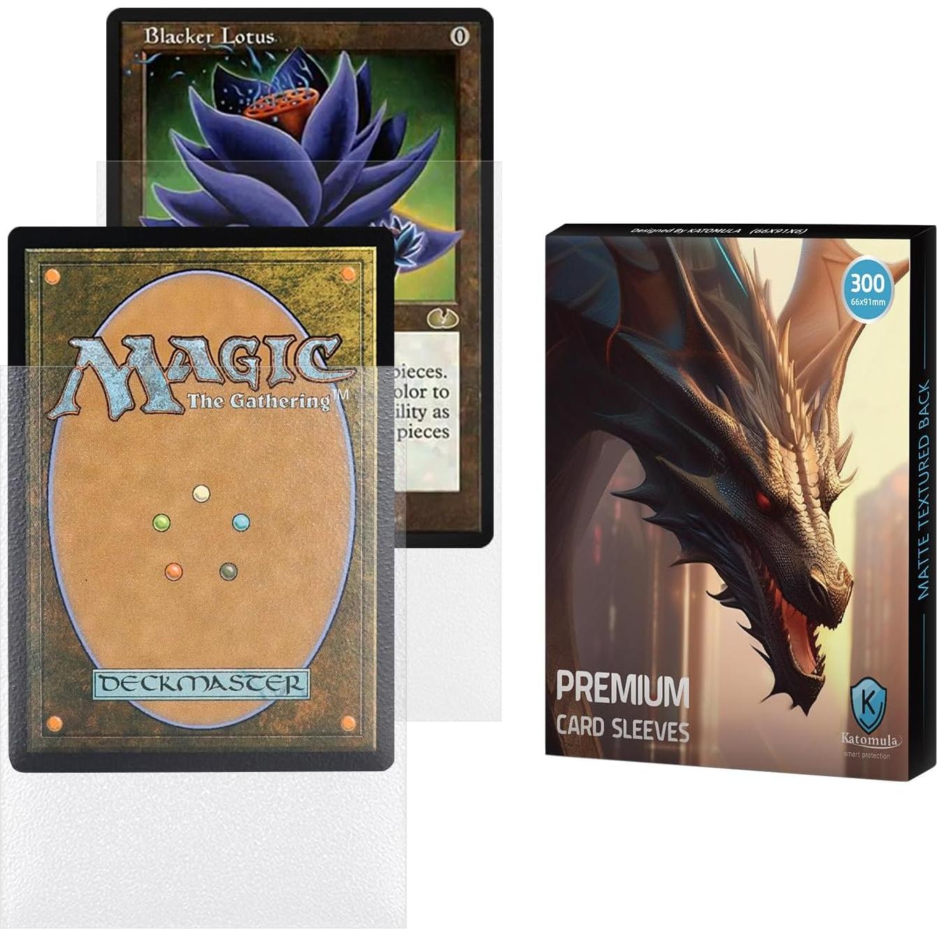 300 Fundas de Cartas MTG Katomula Transparentes Resistentes