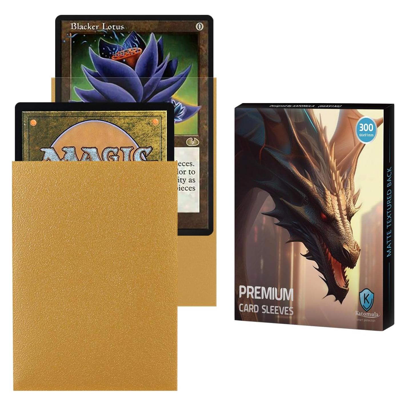Fundas para cartas MTG Katomula 300CT doradas mate