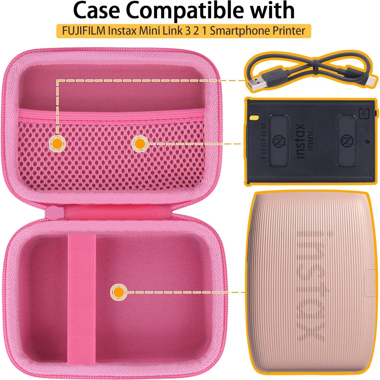 Funda Dura Rosa para Impresora Fujifilm Instax Mini Link 3/2/1