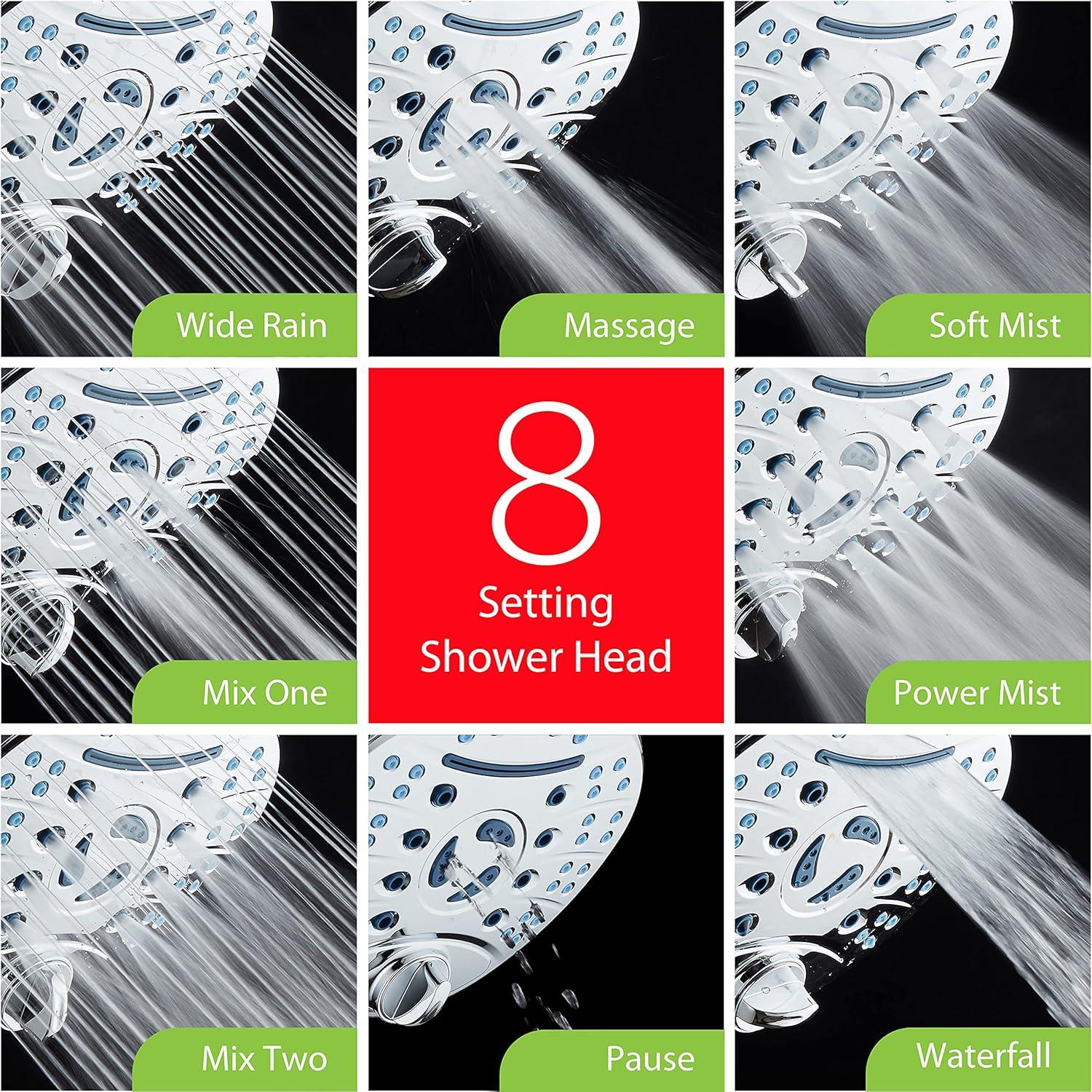 Cabezal de Ducha de Mano AquaCare Hotel Spa 80 Modos 3 Vías