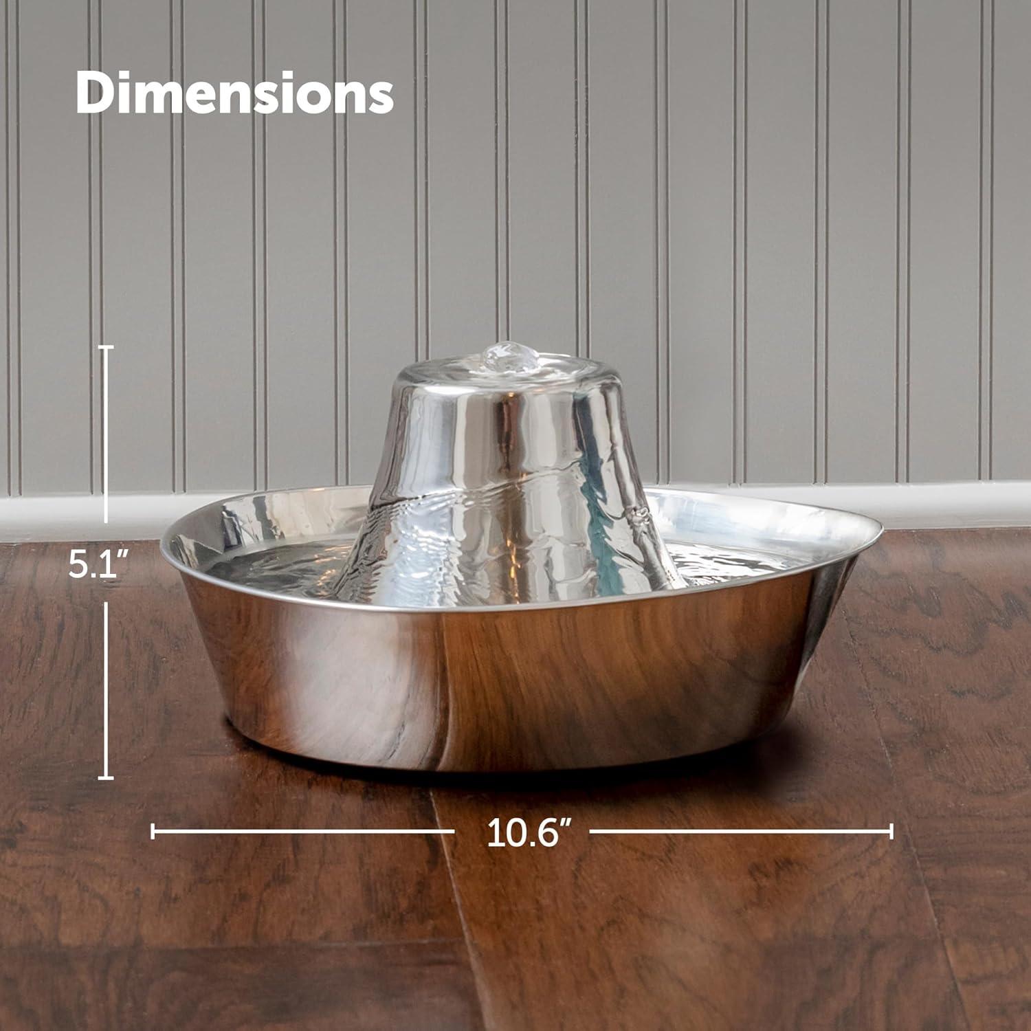 Fuente de Agua para Mascotas PetSafe Seaside 1.8L Acero Inoxidable