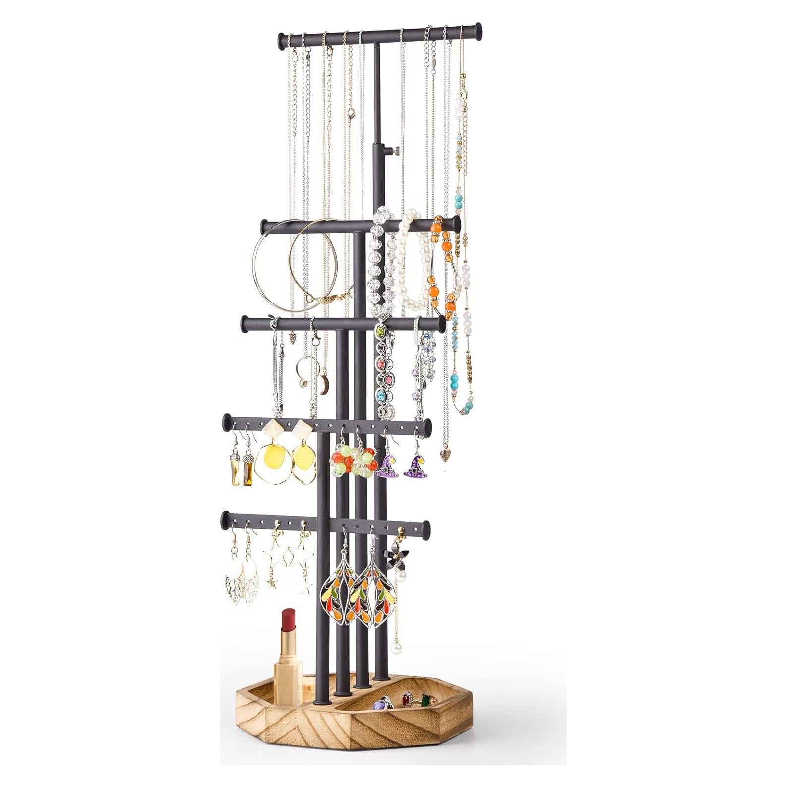 Organizador de Joyería SRIWATANA, Soporte 5 Niveles, Negro