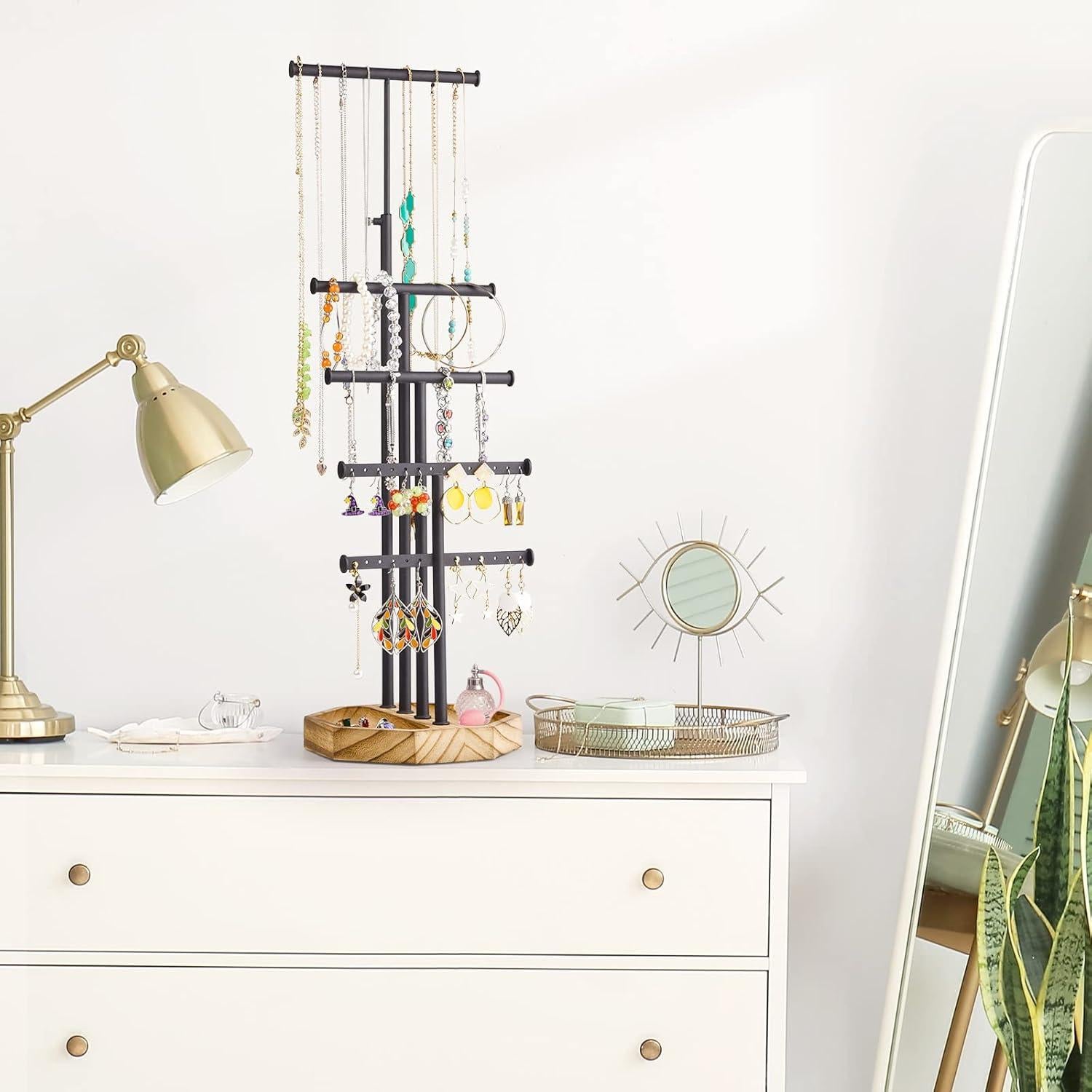 Organizador de Joyería SRIWATANA, Soporte 5 Niveles, Negro