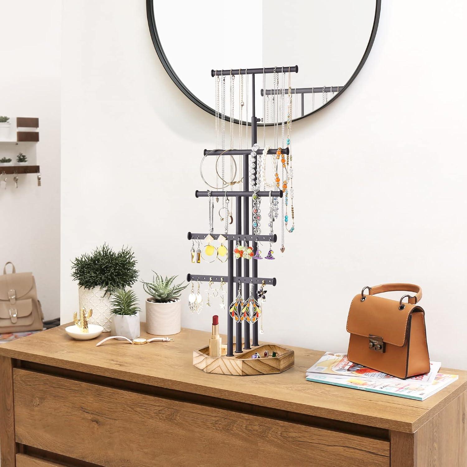 Organizador de Joyería SRIWATANA, Soporte 5 Niveles, Negro